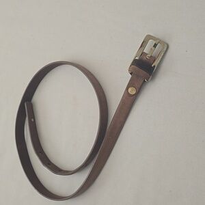 Velez Gold Buckle Brown Leather Belt L